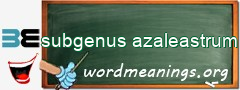 WordMeaning blackboard for subgenus azaleastrum